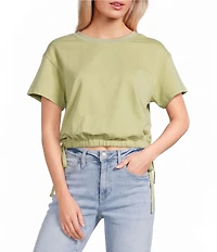 Papermoon Short Sleeve Side Tie Bubble Top