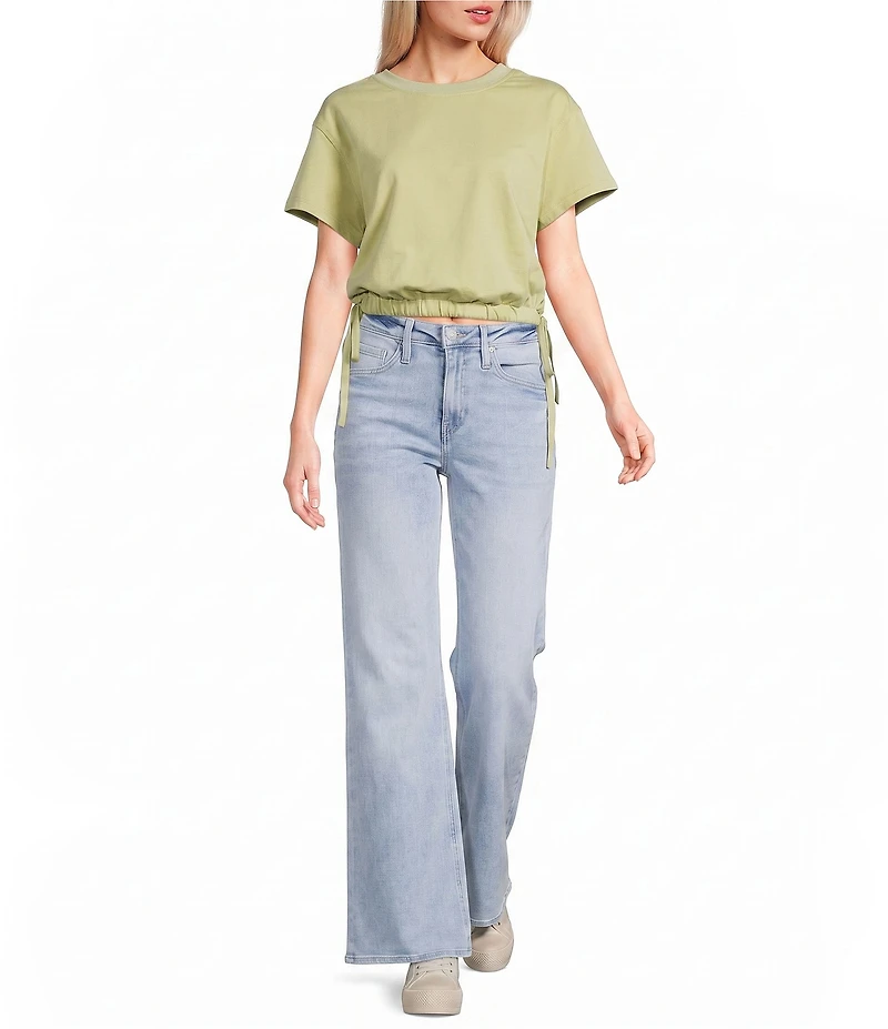 Papermoon Short Sleeve Side Tie Bubble Top