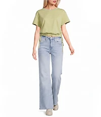 Papermoon Short Sleeve Side Tie Bubble Top