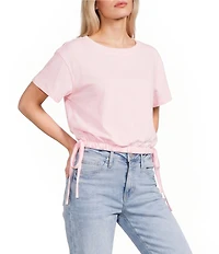 Papermoon Short Sleeve Side Tie Bubble Top