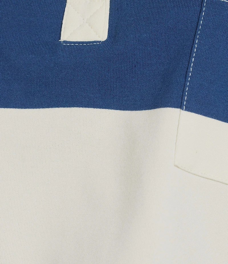 Papermoon Striped Short Sleeve Cropped Polo Shirt