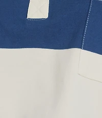 Papermoon Striped Short Sleeve Cropped Polo Shirt