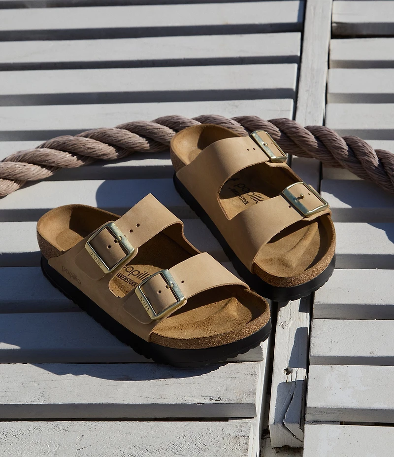 Papillio by Birkenstock Women's Arizona Suede Nubuck Platform Sandals