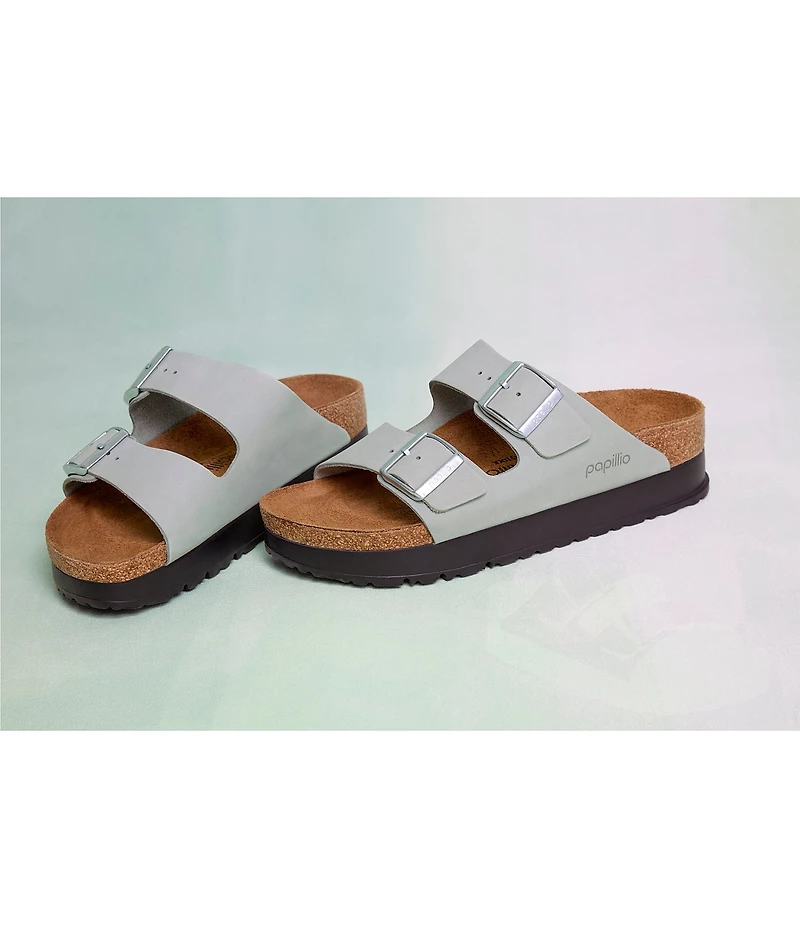 Papillio by Birkenstock Women's Arizona Suede Nubuck Platform Sandals