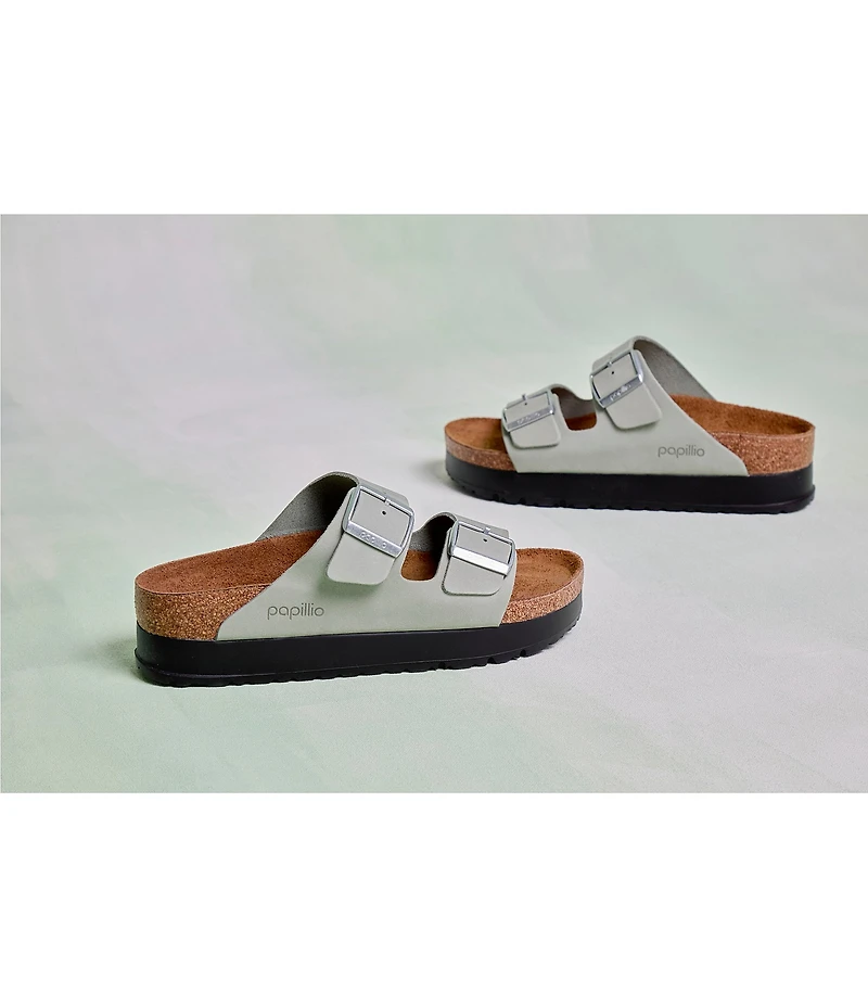Papillio by Birkenstock Women's Arizona Suede Nubuck Platform Sandals