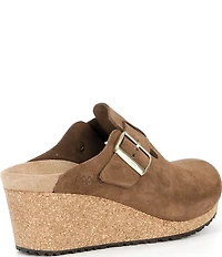 Papillio by Birkenstock Women's Fanny Suede Buckle Strap Hardware Wedge Clogs