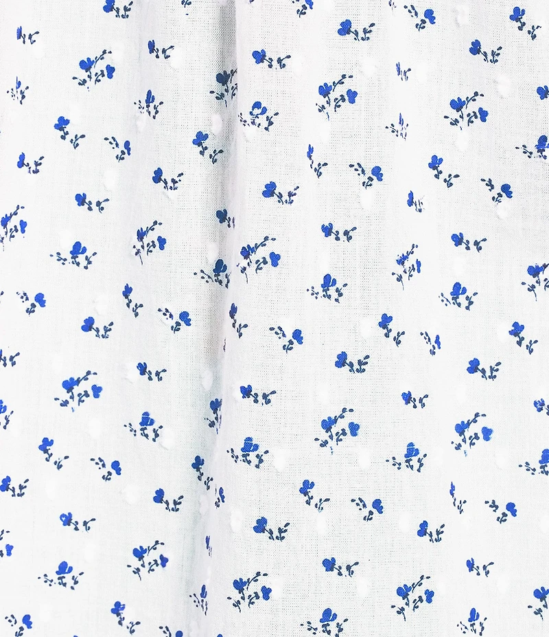 Papinelle Ditsy Print Swiss Dot Long Sleeve Shawl Collar Woven Maxi Robe