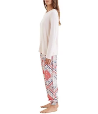 Papinelle Feather Soft Knit Top & Marine Jogger Pajama Set