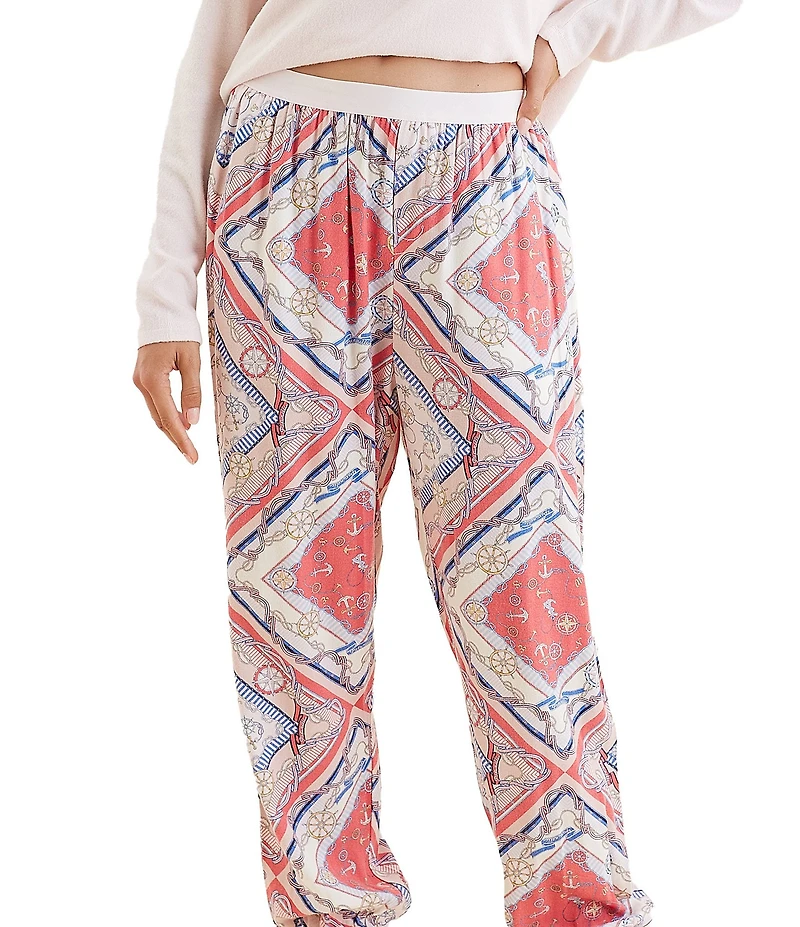 Papinelle Feather Soft Knit Top & Marine Jogger Pajama Set