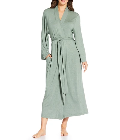Papinelle Kate Lightweight Knit Long Sleeve Shawl Collar Maxi Robe