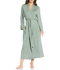 Papinelle Kate Lightweight Knit Long Sleeve Shawl Collar Maxi Robe