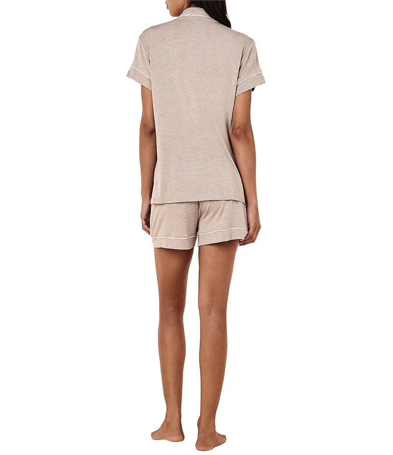 Papinelle Kate Modal Knit Short Sleeve Notch Collar Shorty Pajama Set
