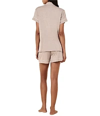 Papinelle Kate Modal Knit Short Sleeve Notch Collar Shorty Pajama Set