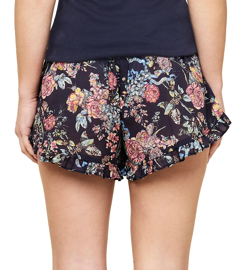 Papinelle Layla Solid Knit Sleeveless Tank Top & Floral Print Shorty Pajama Set