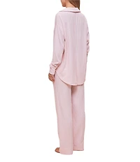 Papinelle Long Sleeve Super Soft Waffle Knit Open Collar Long Pajama Set