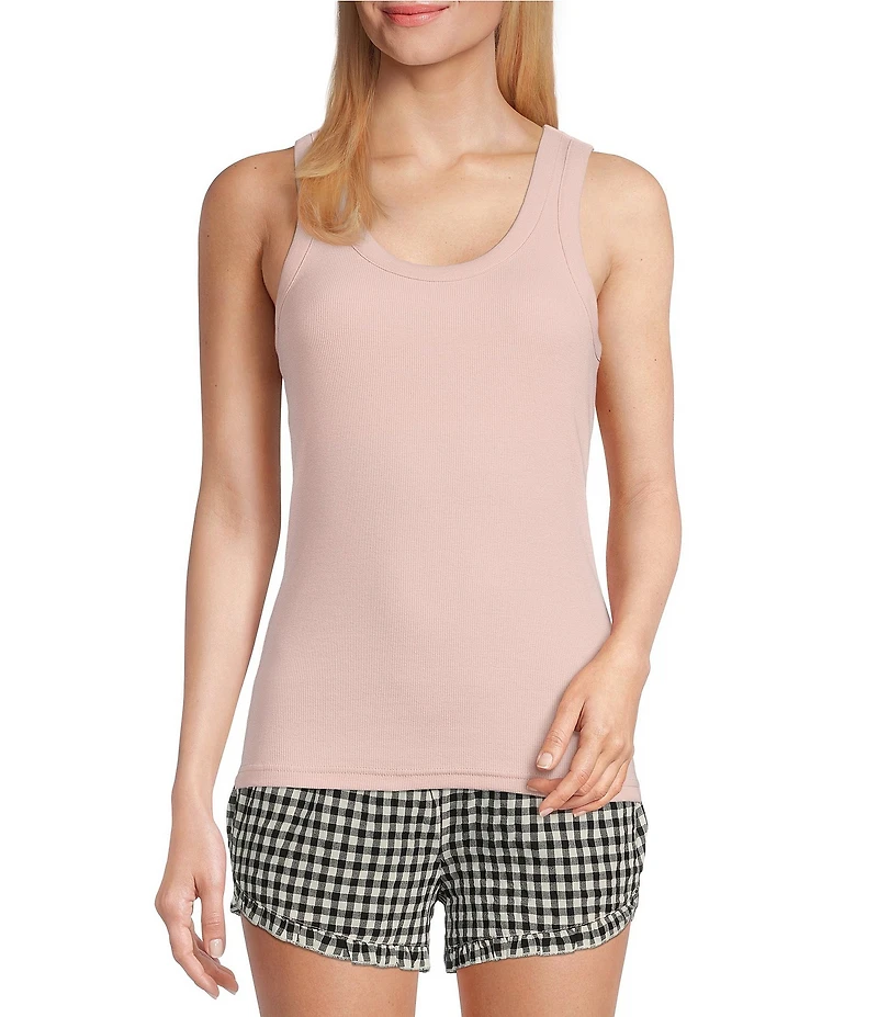 Papinelle Milla Rib Shelf Bra Scoop Neck Sleeveless Sleep Tank