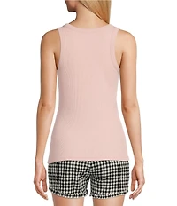 Papinelle Milla Rib Shelf Bra Scoop Neck Sleeveless Sleep Tank