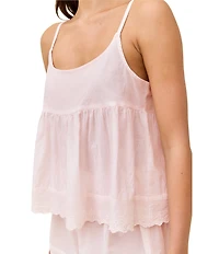 Papinelle Millie Broderie Sleeveless Scoop Neck Woven Shorty Pajama Set