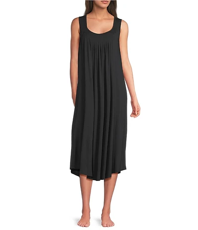 Papinelle Sleeveless Scoop Neck Soft Modal Pleated Nightgown