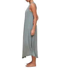 Papinelle Sleeveless Scoop Neck Soft Modal Pleated Nightgown