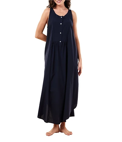 Papinelle Sleeveless Scoop Neck Woven Long Nightgown