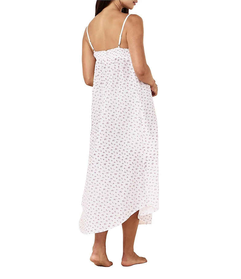 Papinelle Sleeveless V-Neck Woven Swiss Dot Maxi Nightgown