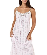 Papinelle Sleeveless V-Neck Woven Swiss Dot Maxi Nightgown