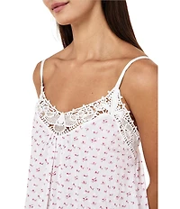 Papinelle Sleeveless V-Neck Woven Swiss Dot Maxi Nightgown