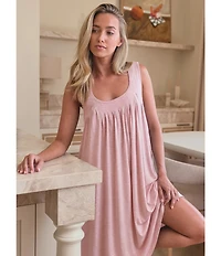 Papinelle Solid Pleated Modal Nightgown