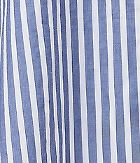 Papinelle Striped Long Sleeve Notch Collar & Shorty Woven Pajama Set