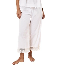 Papinelle Swiss Dot Sleeveless Scoop Neck Woven Cotton Cropped Pajama Set