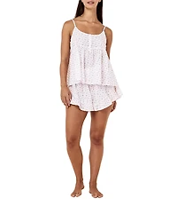 Papinelle Swiss Dot Sleeveless Scoop Neck Woven Shorty Pajama Set