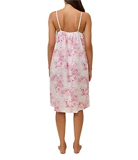 Papinelle Toile De Jouy Floral Print Sleeveless Scoop Neck Woven Sateen Cotton Chemise