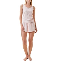 Papinelle Waffle Knit Sleeveless Shorty Cotton Shorty Pajama Set