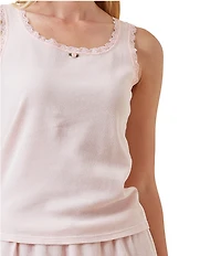 Papinelle Waffle Knit Sleeveless Shorty Cotton Shorty Pajama Set