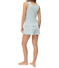 Papinelle Waffle Knit Sleeveless Shorty Cotton Shorty Pajama Set