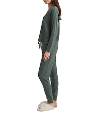 Papinelle Waffle Textured Long Sleeve V-Neck Knit Lounge Set