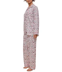 Papinelle Woven Sateen Long Sleeve Notch Collar Long Star Print Pajama Set