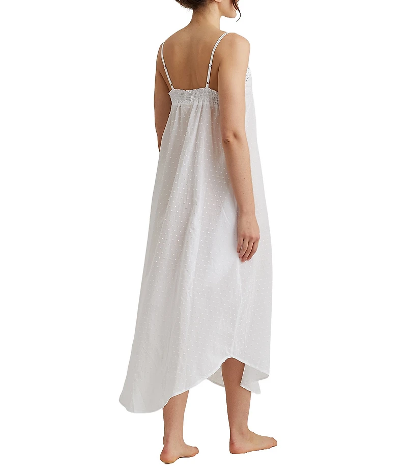 Papinelle Woven Swiss Dot Sleeveless Nightgown