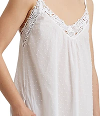 Papinelle Woven Swiss Dot Sleeveless Nightgown