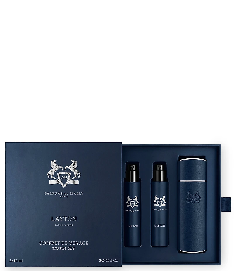 PARFUMS de MARLY Men's Layton Eau de Parfum Refillable Travel Set with Case