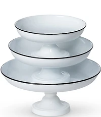 Park Hill Enamelware Pedestal Servers, Set of 3