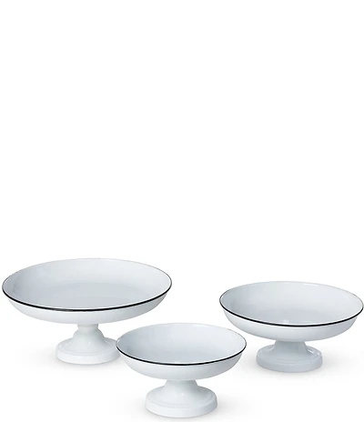 Park Hill Enamelware Pedestal Servers, Set of 3