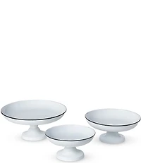 Park Hill Enamelware Pedestal Servers, Set of 3