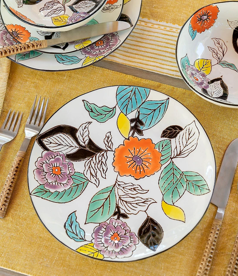 Park Hill Poppy Garden Stoneware Dinner Plate