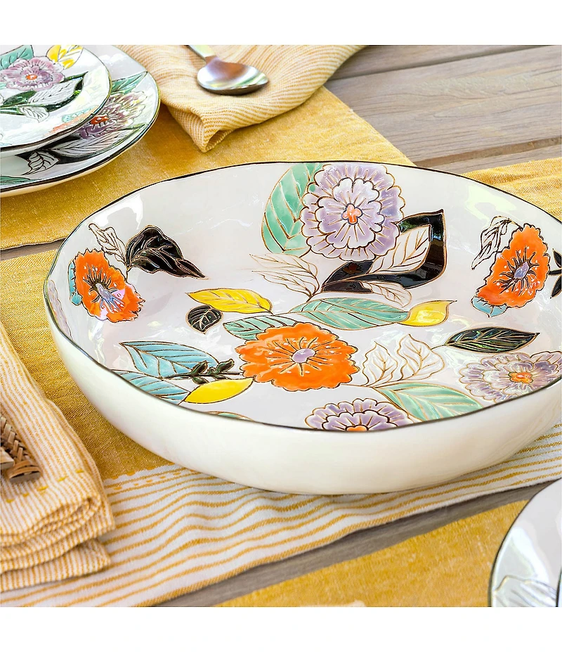 Park Hill Poppy Garden Stoneware Serving Plate
