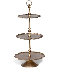 Park Hill Scalloped Edge Cast Aluminum Tiered Server