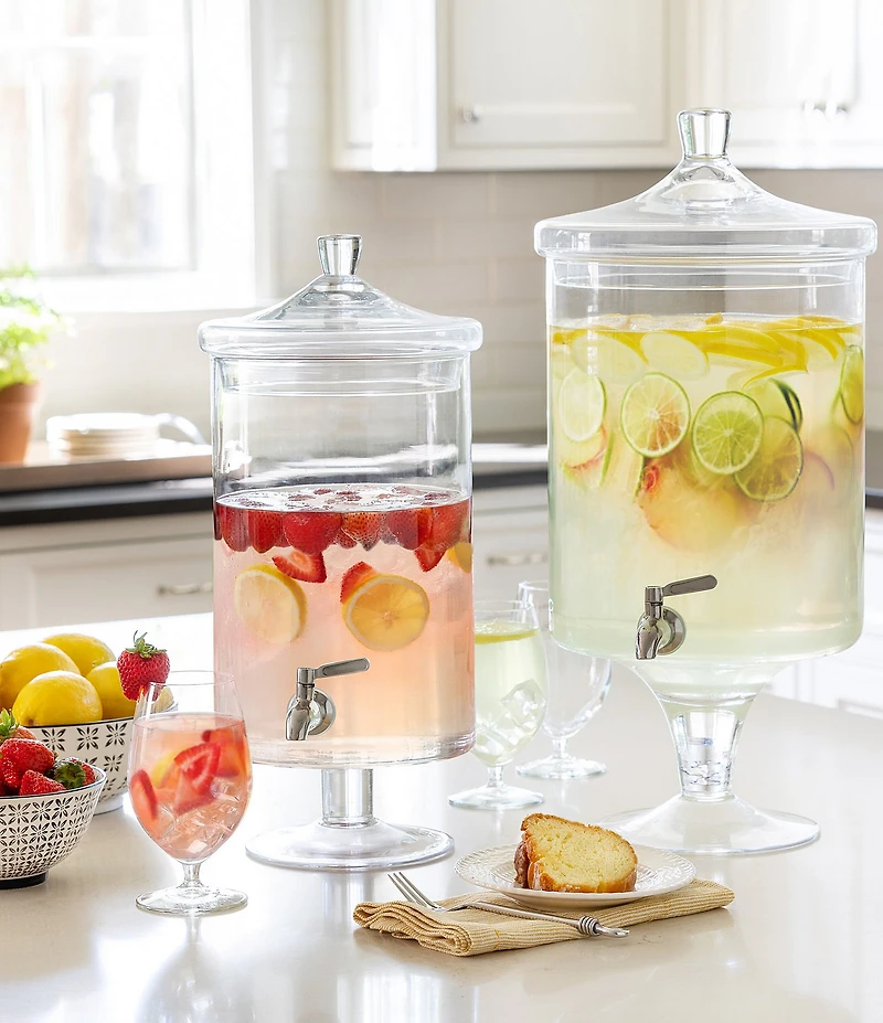 Park Hill Sleek Crystal Beverage Dispenser, 8qt.