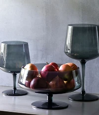 Park Hill Urban Farmhouse Collection Florian Smoked Glass Short Stemmed Bowl