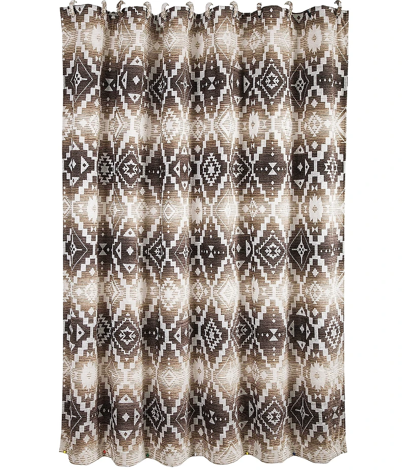 HiEnd Accents x Paseo Road Chalet Southwestern Geometric Pattern Shower Curtain